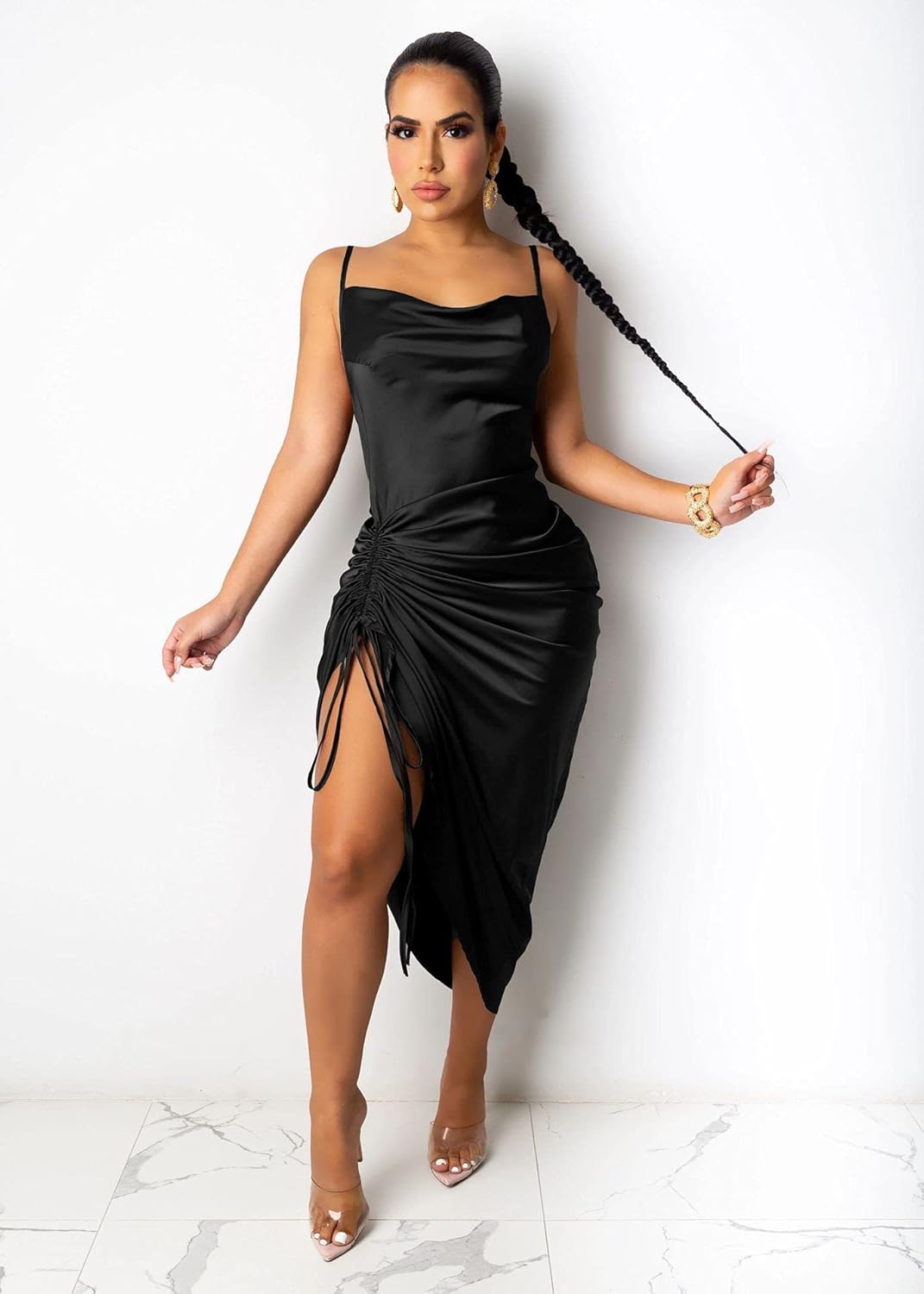Elegant Satin Spaghetti Strap Dress™